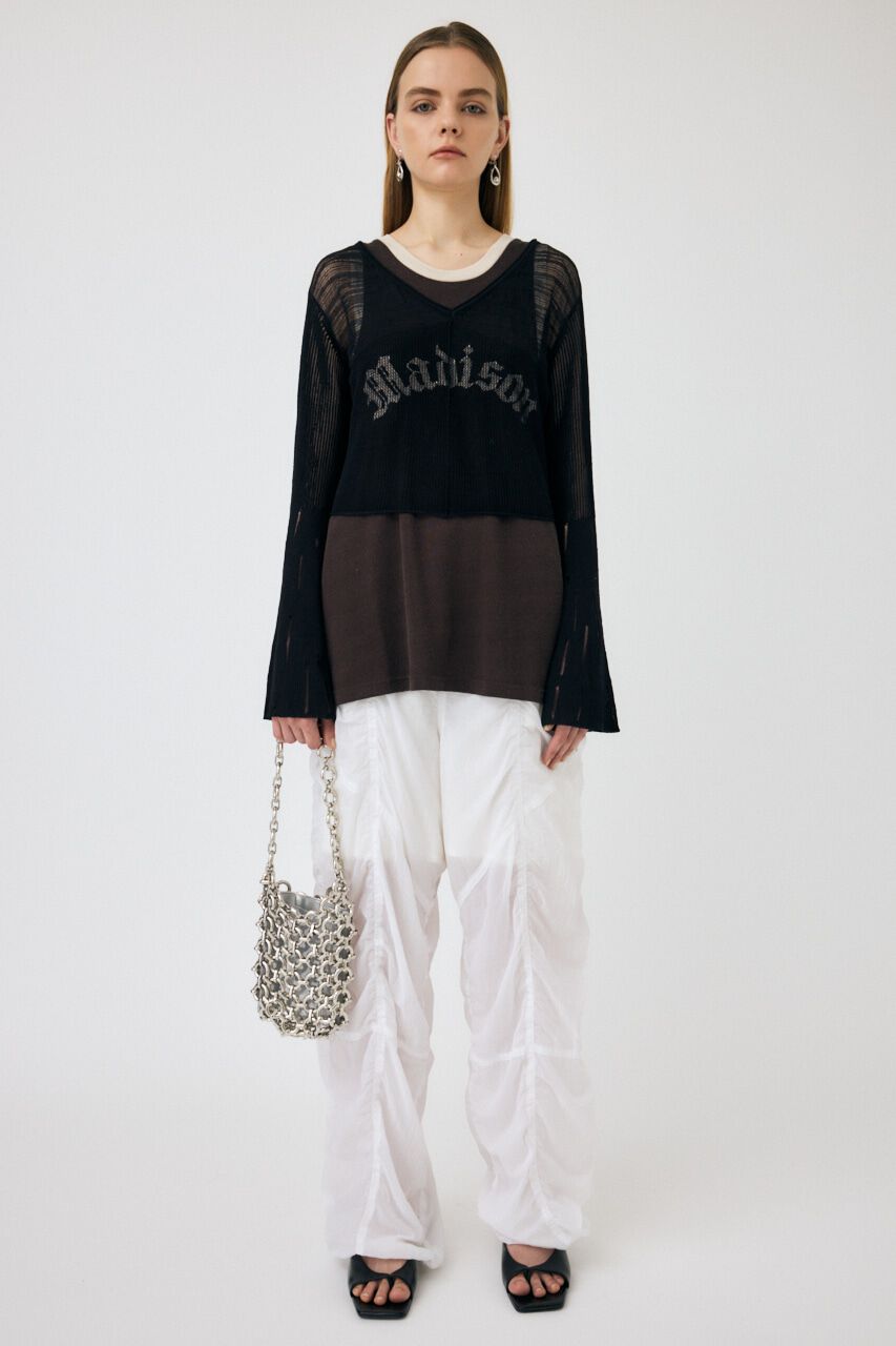 MOUSSY「MESH V NECK ニットトップス」|ニット・セーター|