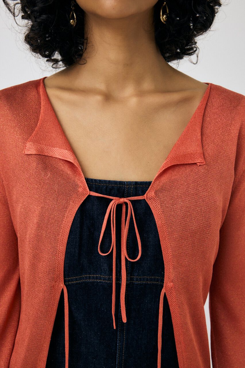 MOUSSY「OPEN NECK SHEER カーディガン」|カーディガン|