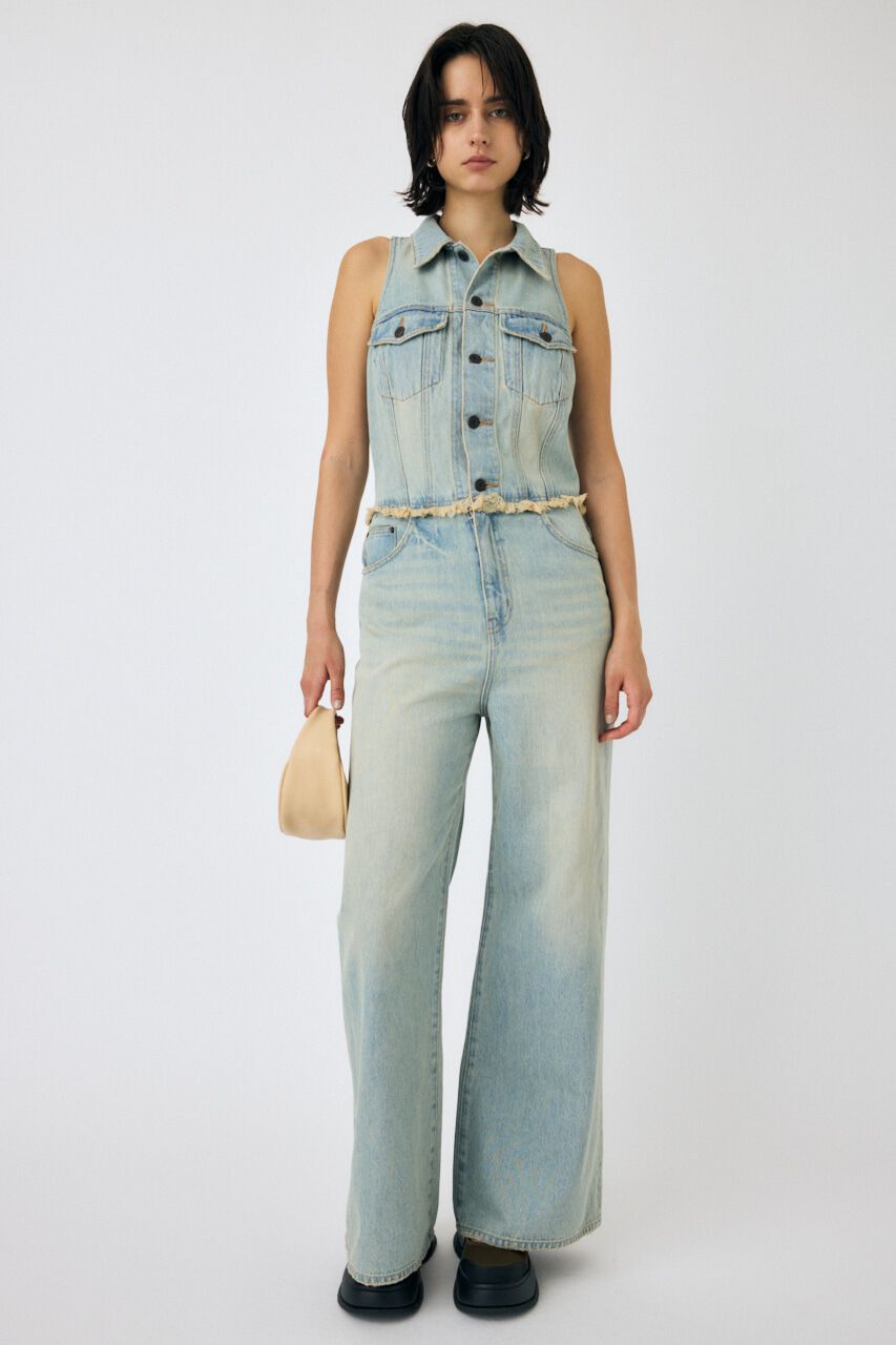 MOUSSY「SLEEVELESS REMAKE ジャンプスーツ」|その他|L/BLU1