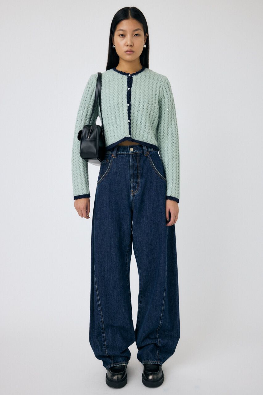 MOUSSY「GLITTER ニットカーディガン」|カーディガン|