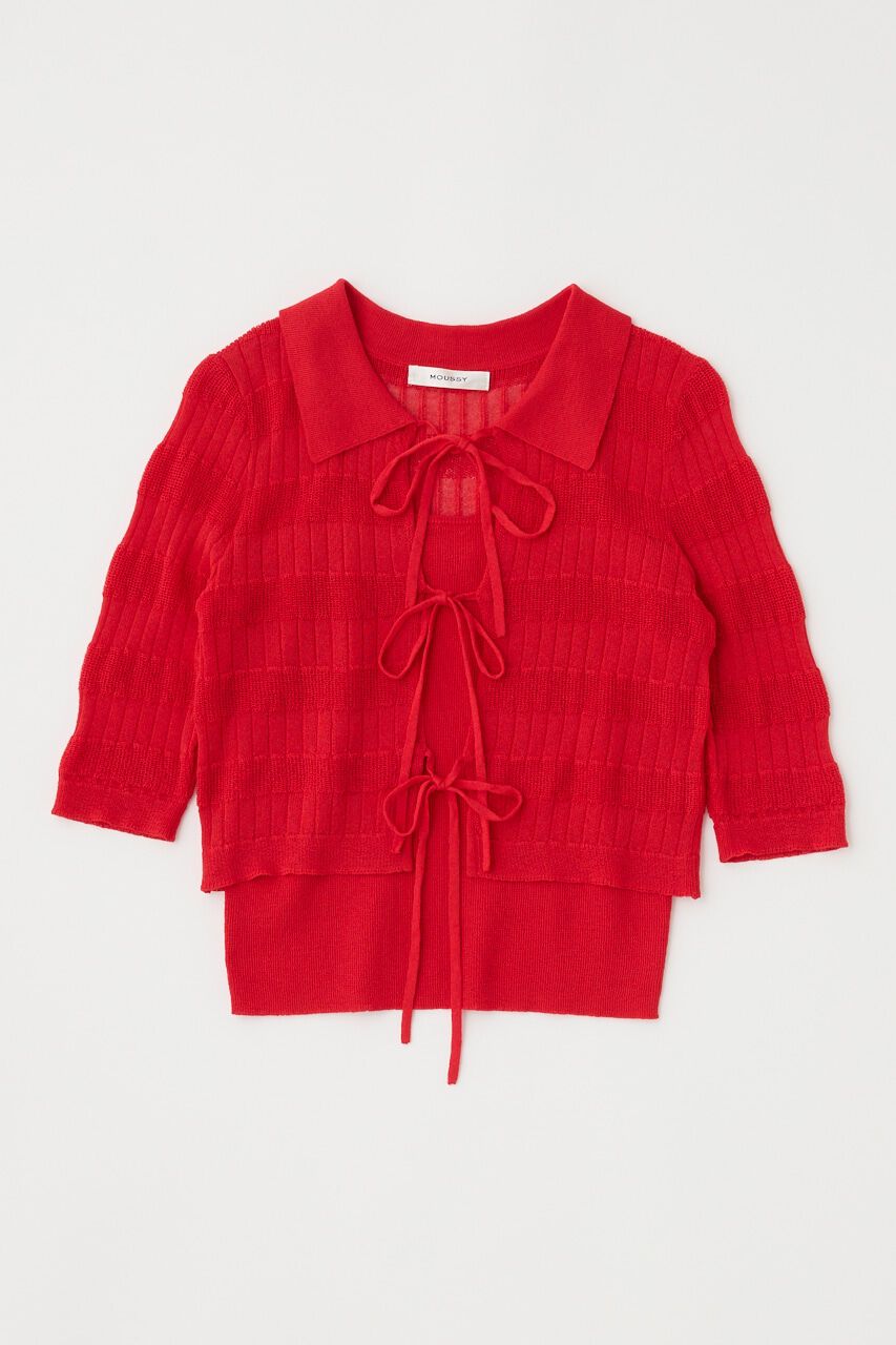 MOUSSY「KNIT CAMI & RIBBON シャツセット」|ニット・セーター|
