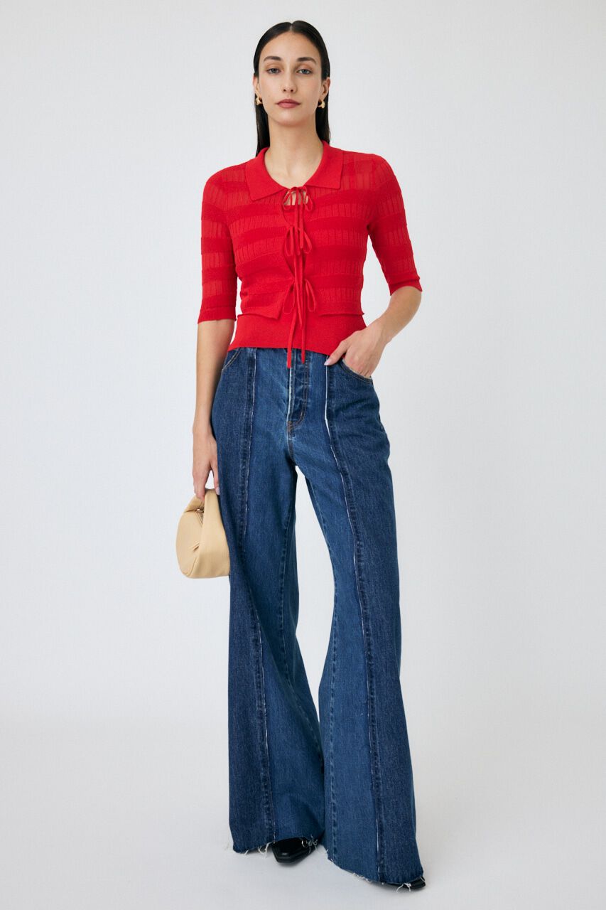 MOUSSY「KNIT CAMI & RIBBON シャツセット」|ニット・セーター|