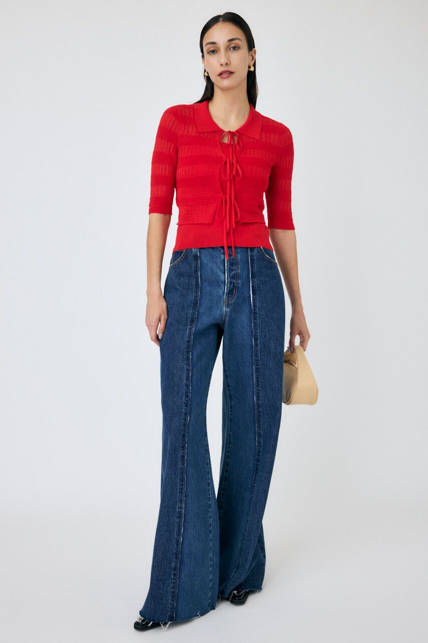 MOUSSY「KNIT CAMI & RIBBON シャツセット」|ニット・セーター|