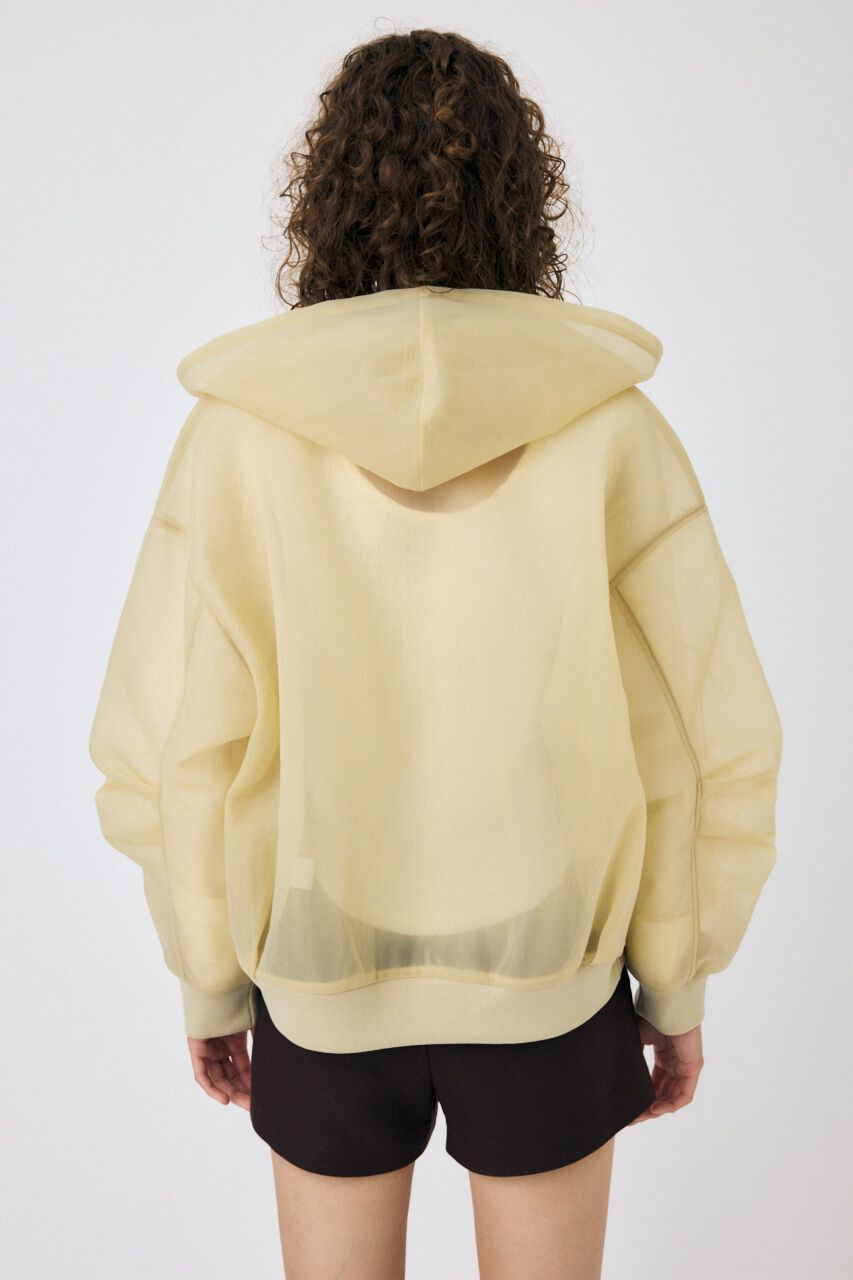 MOUSSY「SHEER CARDBOARD ジップアップフーディ」|パーカー|