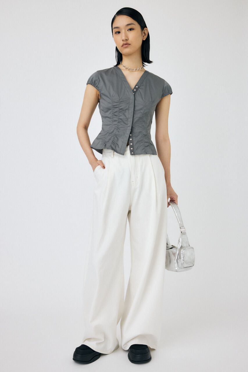 MOUSSY「CAPSLEEVE BUTTON シャツ」|シャツ・ブラウス|