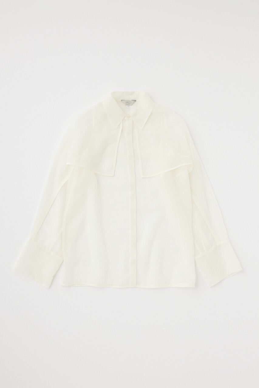 MOUSSY「ｼｰｽﾙｰｼｬﾂ ﾘｻｲｸﾙﾎﾟﾘｴｽﾃﾙ&times;ﾘｻｲｸﾙﾅｲﾛﾝ混ｵｰ 」|シャツ・ブラウス|WHT