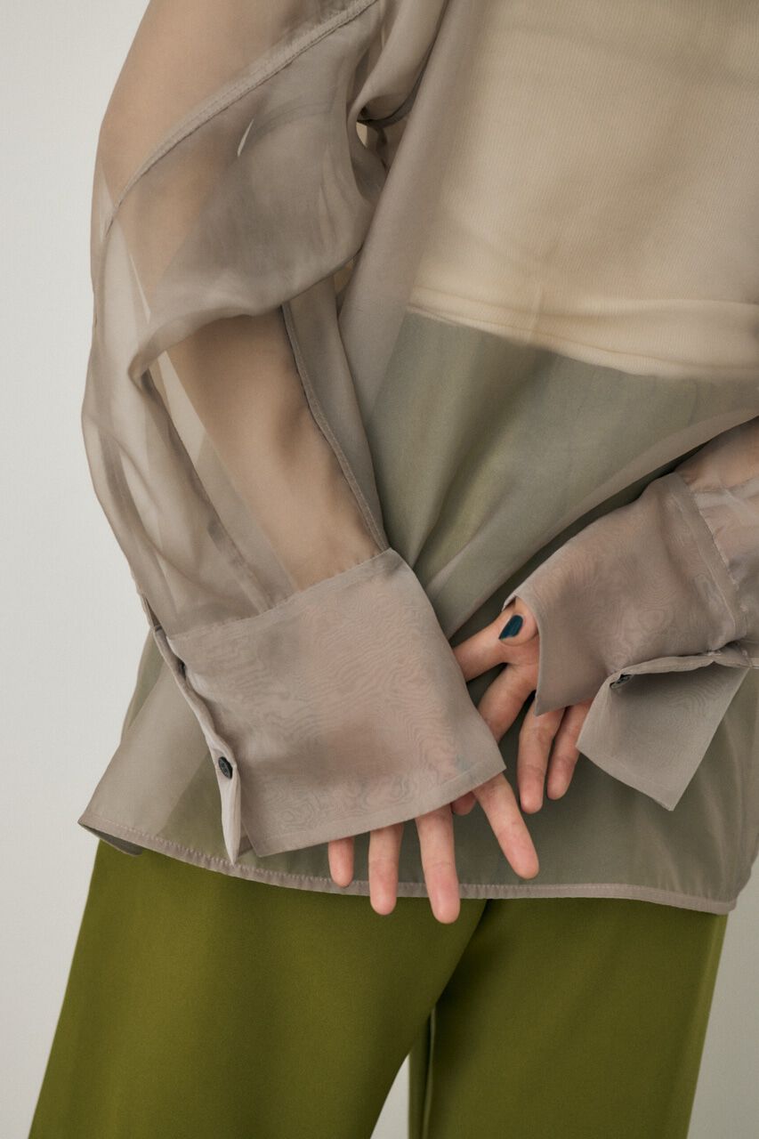 MOUSSY「ｼｰｽﾙｰｼｬﾂ ﾘｻｲｸﾙﾎﾟﾘｴｽﾃﾙ&times;ﾘｻｲｸﾙﾅｲﾛﾝ混ｵｰ 」|シャツ・ブラウス|