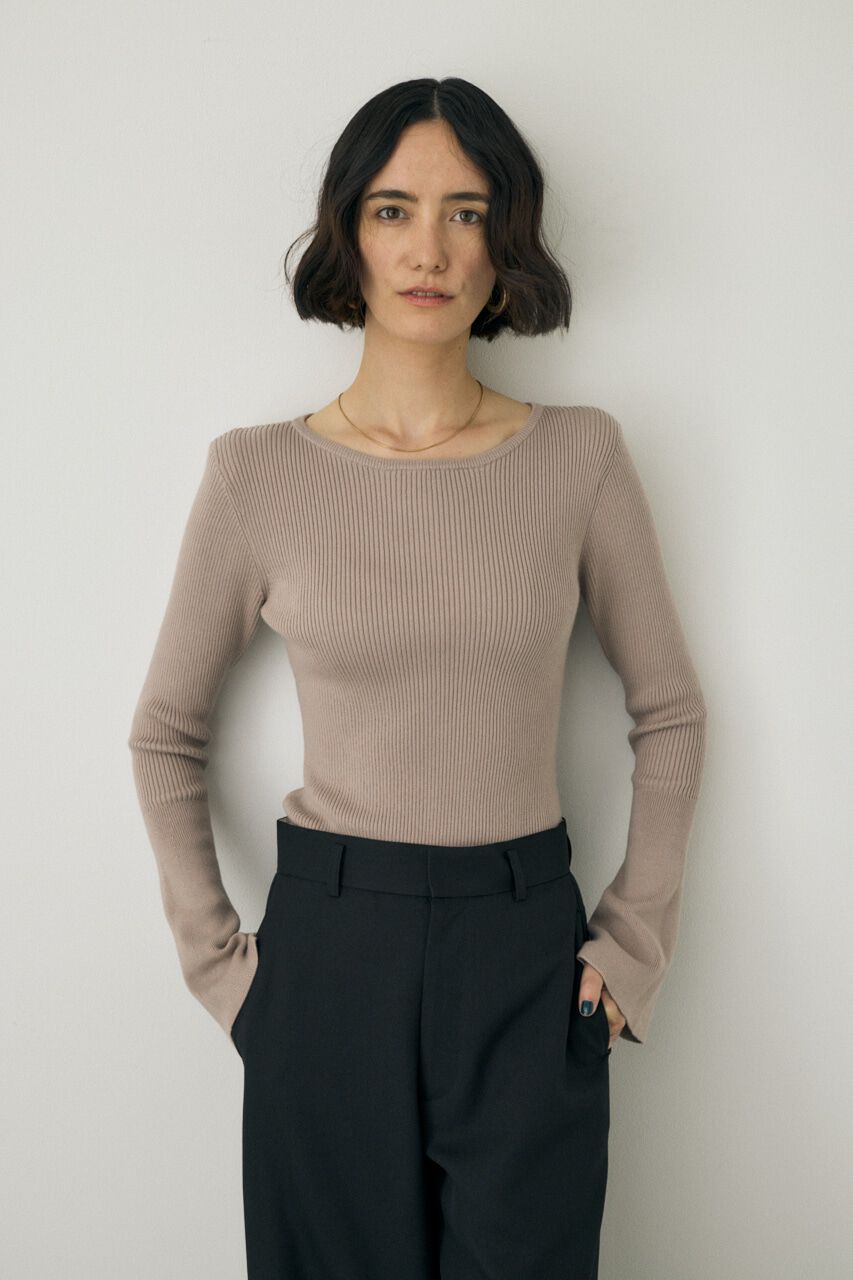 MOUSSY「ニットボディスーツ　オーガニックコットン&times;再生繊維混」|ニット・セーター|L/GRY1