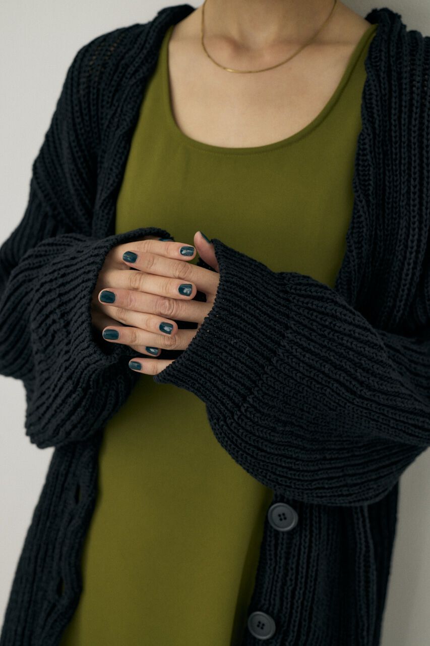 MOUSSY「メランジニットカーディガン　コットン&times;リサイクルポリエステル混」|カーディガン|