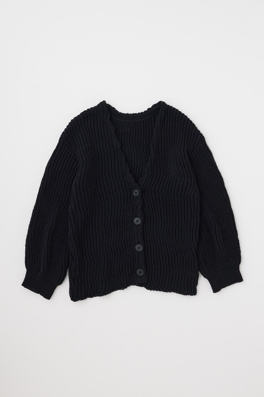 MOUSSY「メランジニットカーディガン　コットン&times;リサイクルポリエステル混」|カーディガン|