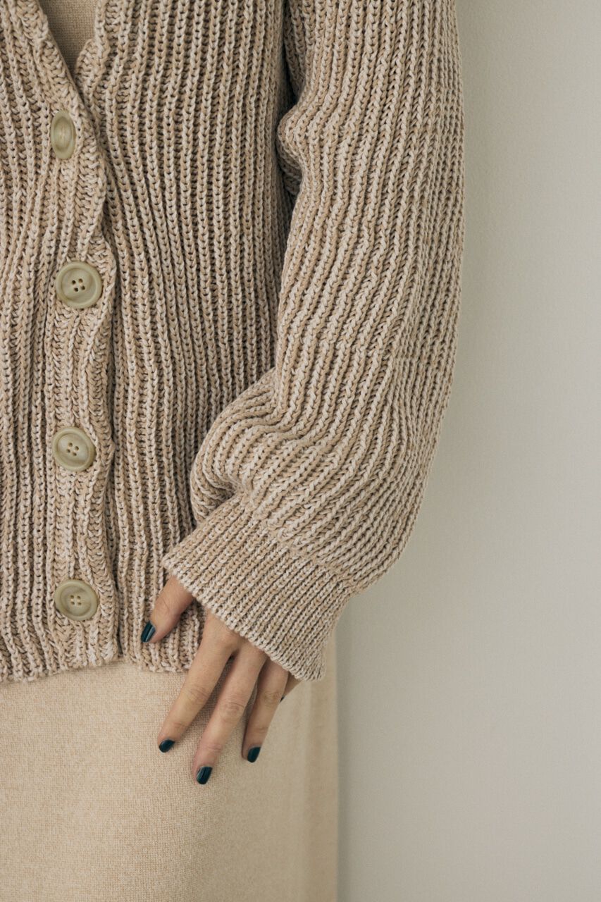 MOUSSY「メランジニットカーディガン　コットン&times;リサイクルポリエステル混」|カーディガン|