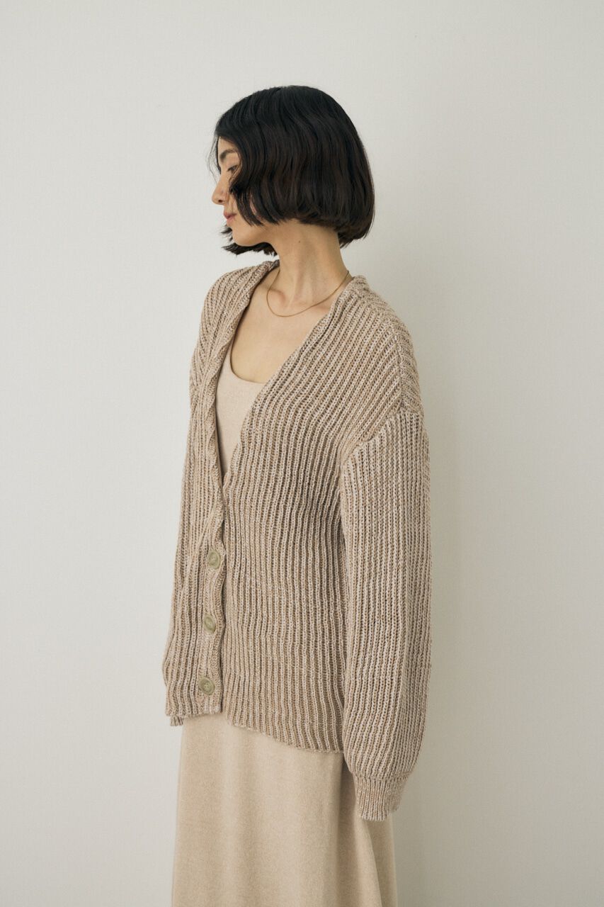 MOUSSY「メランジニットカーディガン　コットン&times;リサイクルポリエステル混」|カーディガン|