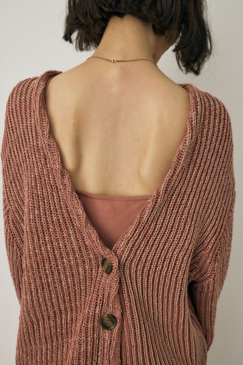 MOUSSY「メランジニットカーディガン　コットン&times;リサイクルポリエステル混」|カーディガン|