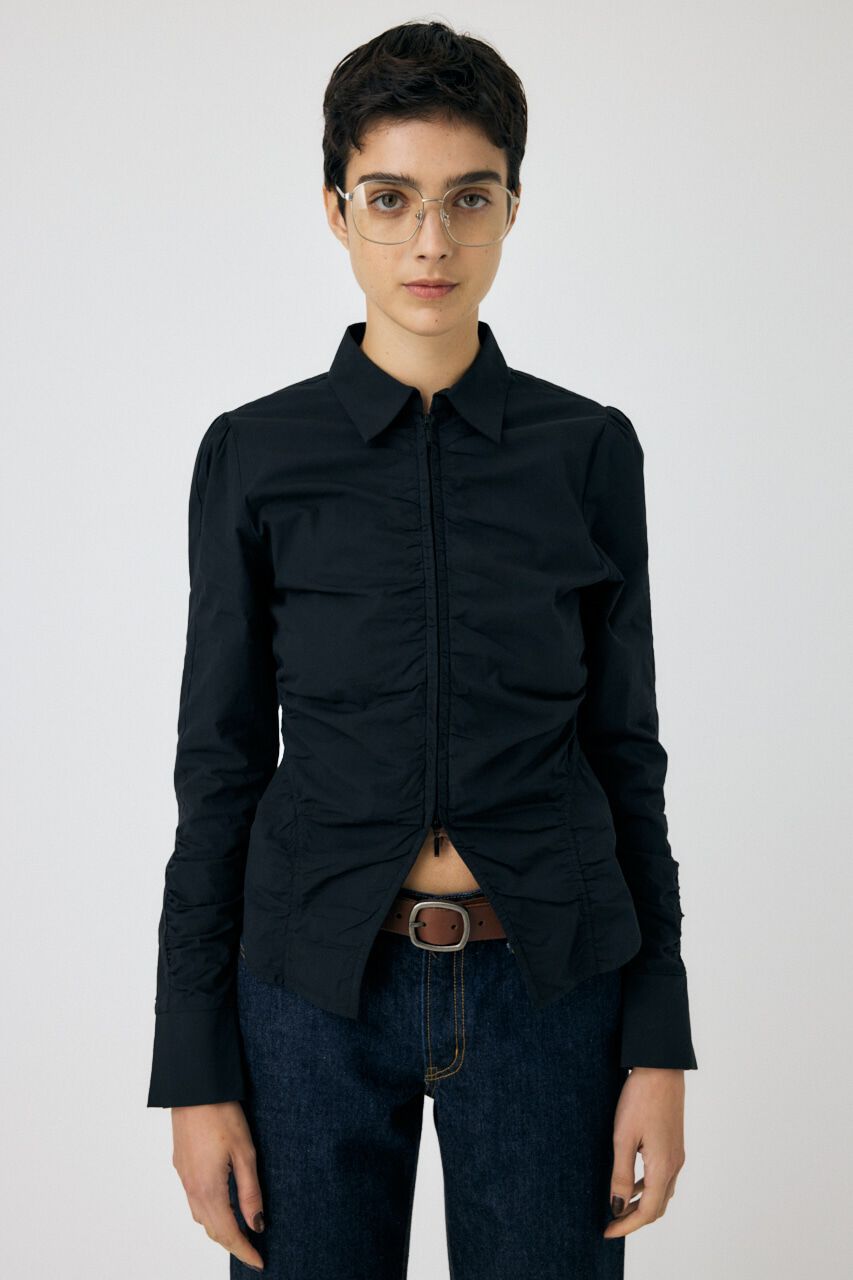 MOUSSY「ZIP UP WAIST SHAPE シャツ」|シャツ・ブラウス|