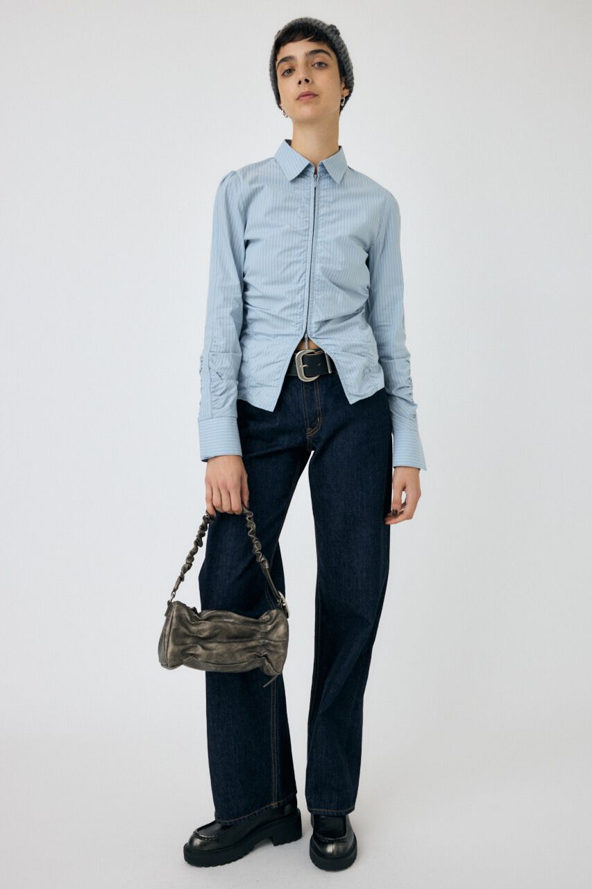 MOUSSY「ZIP UP WAIST SHAPE シャツ」|シャツ・ブラウス|