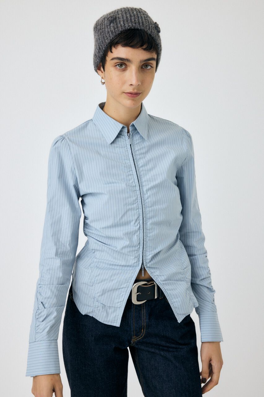 MOUSSY「ZIP UP WAIST SHAPE シャツ」|シャツ・ブラウス|