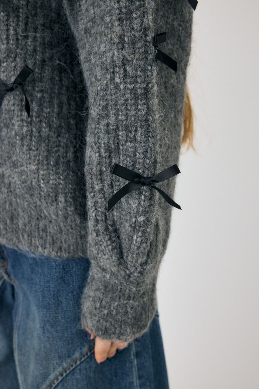 MOUSSY「RIBBON FANCY カーディガン」|カーディガン|