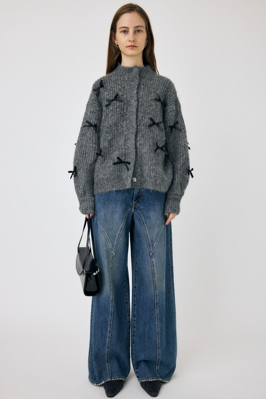 MOUSSY「RIBBON FANCY カーディガン」|カーディガン|