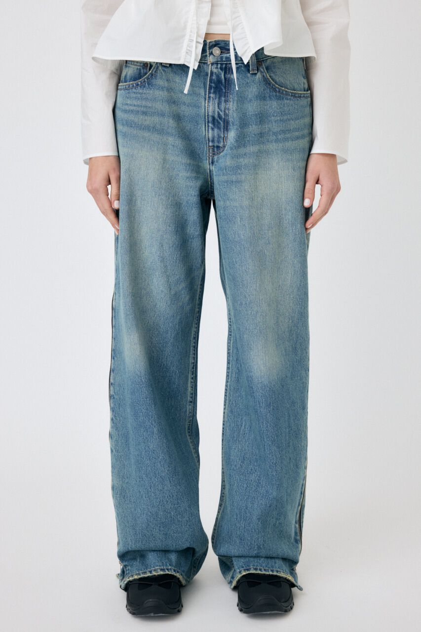 MOUSSY「SIDE ZIP バギー」|デニム|