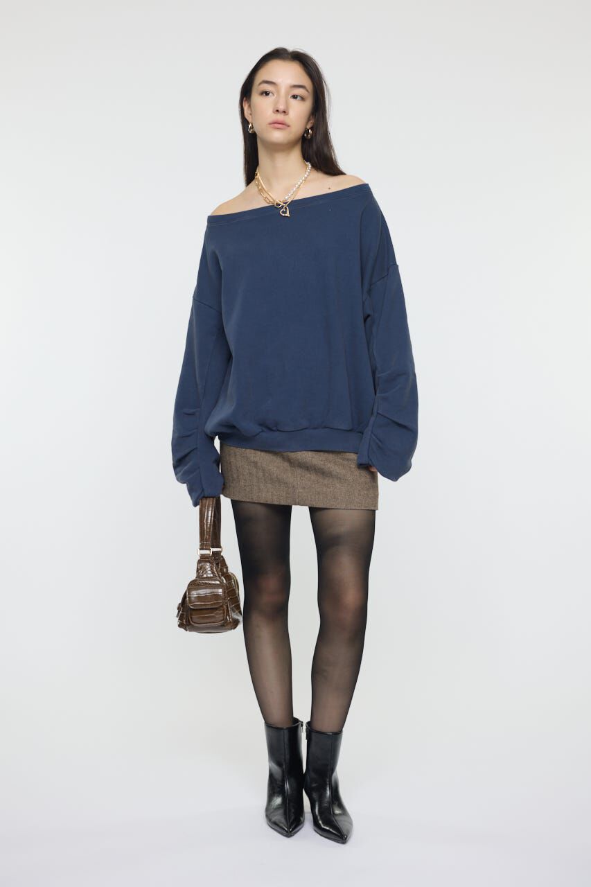 MOUSSY「WASHED OFF SHOULDER スウェット」|パーカー|
