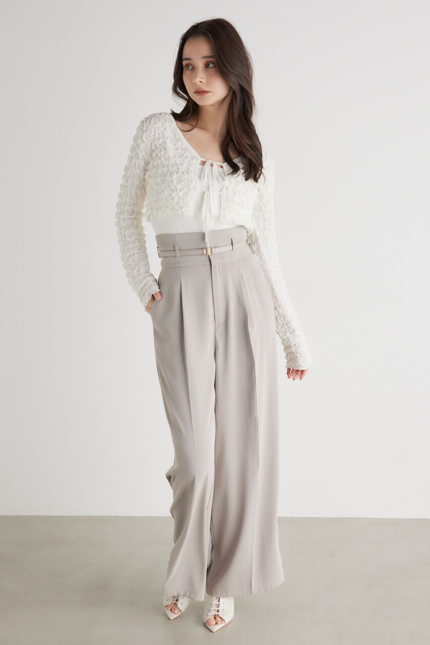 rienda「シャーリングカーデSET Knit TOP」|ニット・セーター|