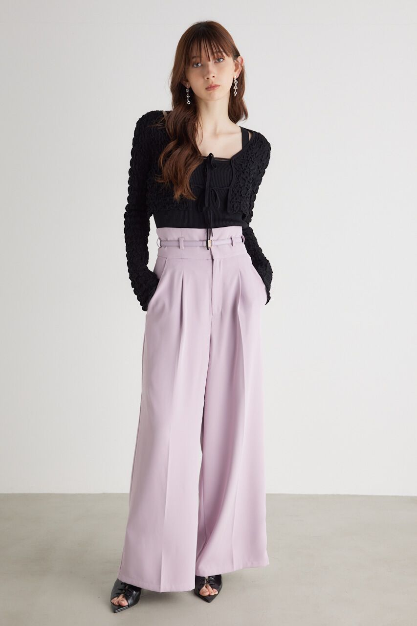 rienda「シャーリングカーデSET Knit TOP」|ニット・セーター|