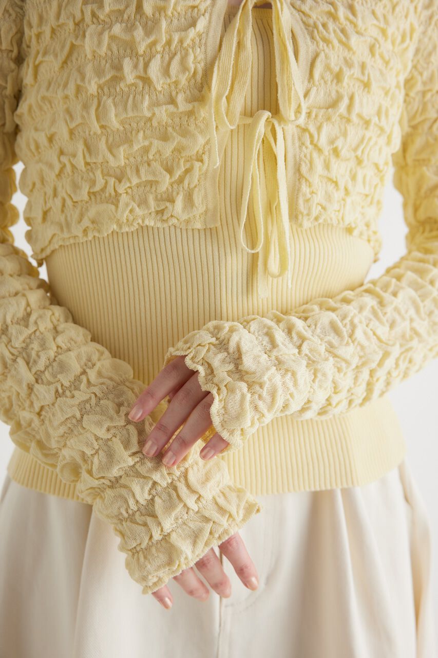 rienda「シャーリングカーデSET Knit TOP」|ニット・セーター|