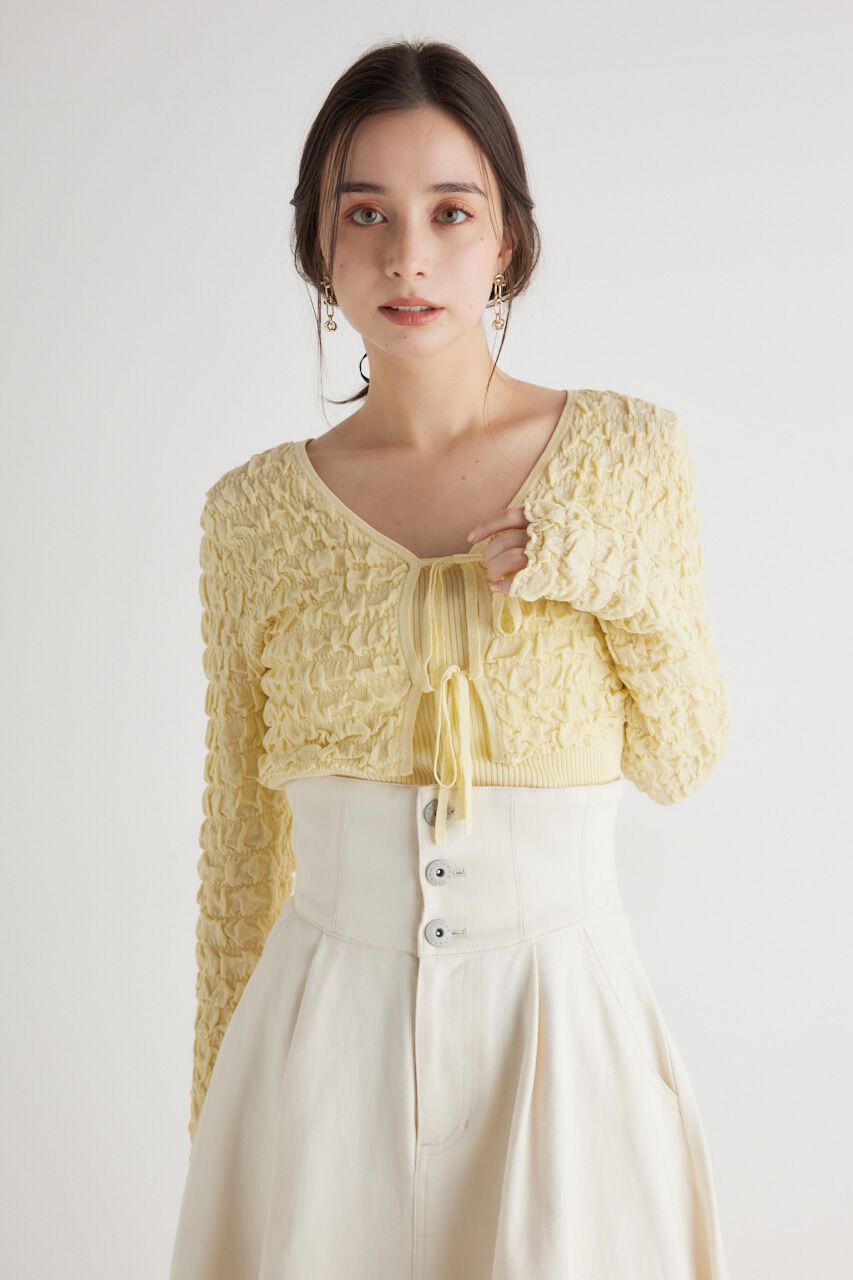 rienda「シャーリングカーデSET Knit TOP」|ニット・セーター|