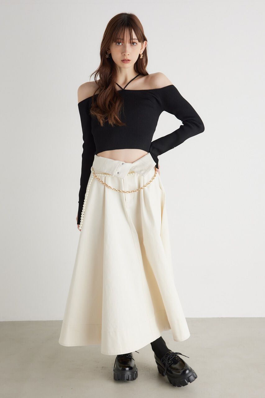 rienda「ターンBELTJ/Wフレア SK」|スカート|