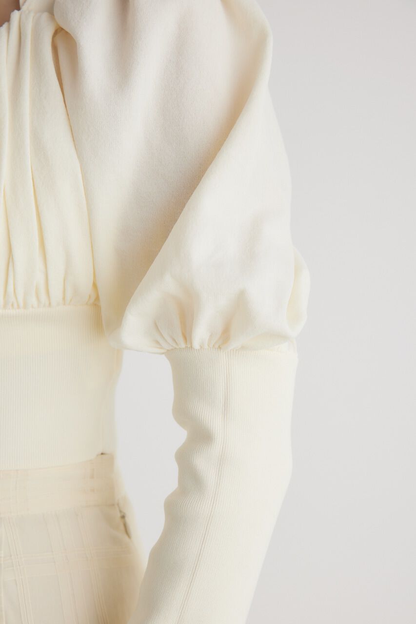 rienda「バストギャザークロップドKnit TOP」|ニット・セーター|