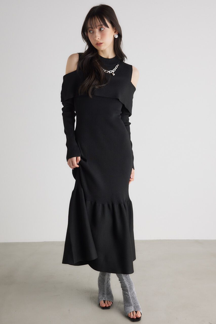 rienda「チェーンNCオフショル Knit OP」|ワンピース|