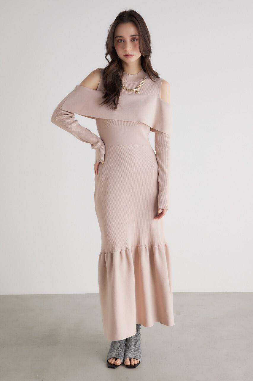 rienda「チェーンNCオフショル Knit OP」|ワンピース|