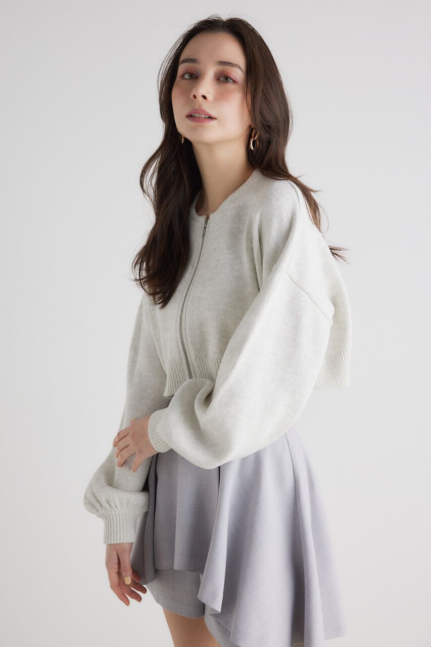 rienda「フロントZIPショート Knit BZ」|ブルゾン・スタジャン|
