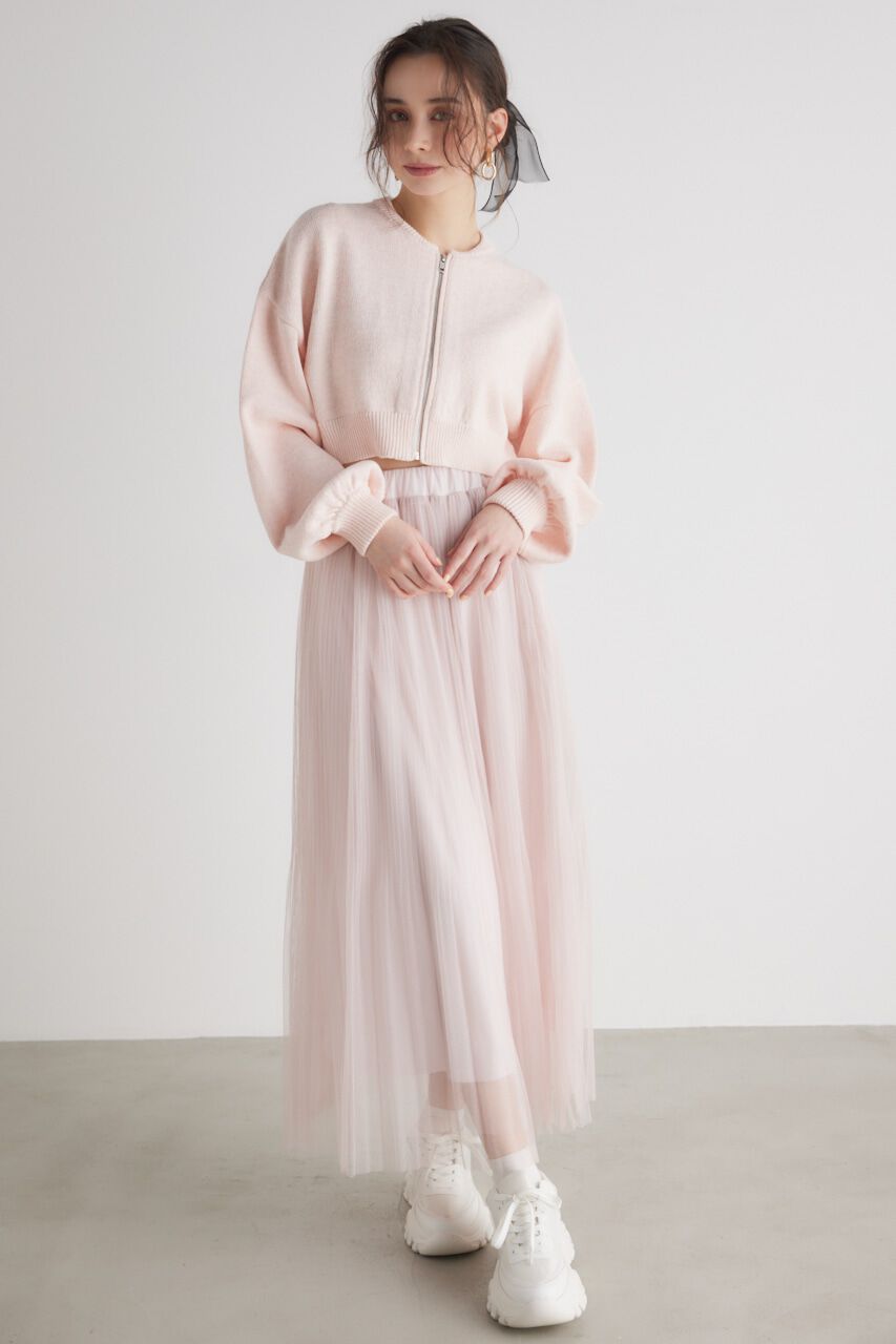 rienda「フロントZIPショート Knit BZ」|ブルゾン・スタジャン|