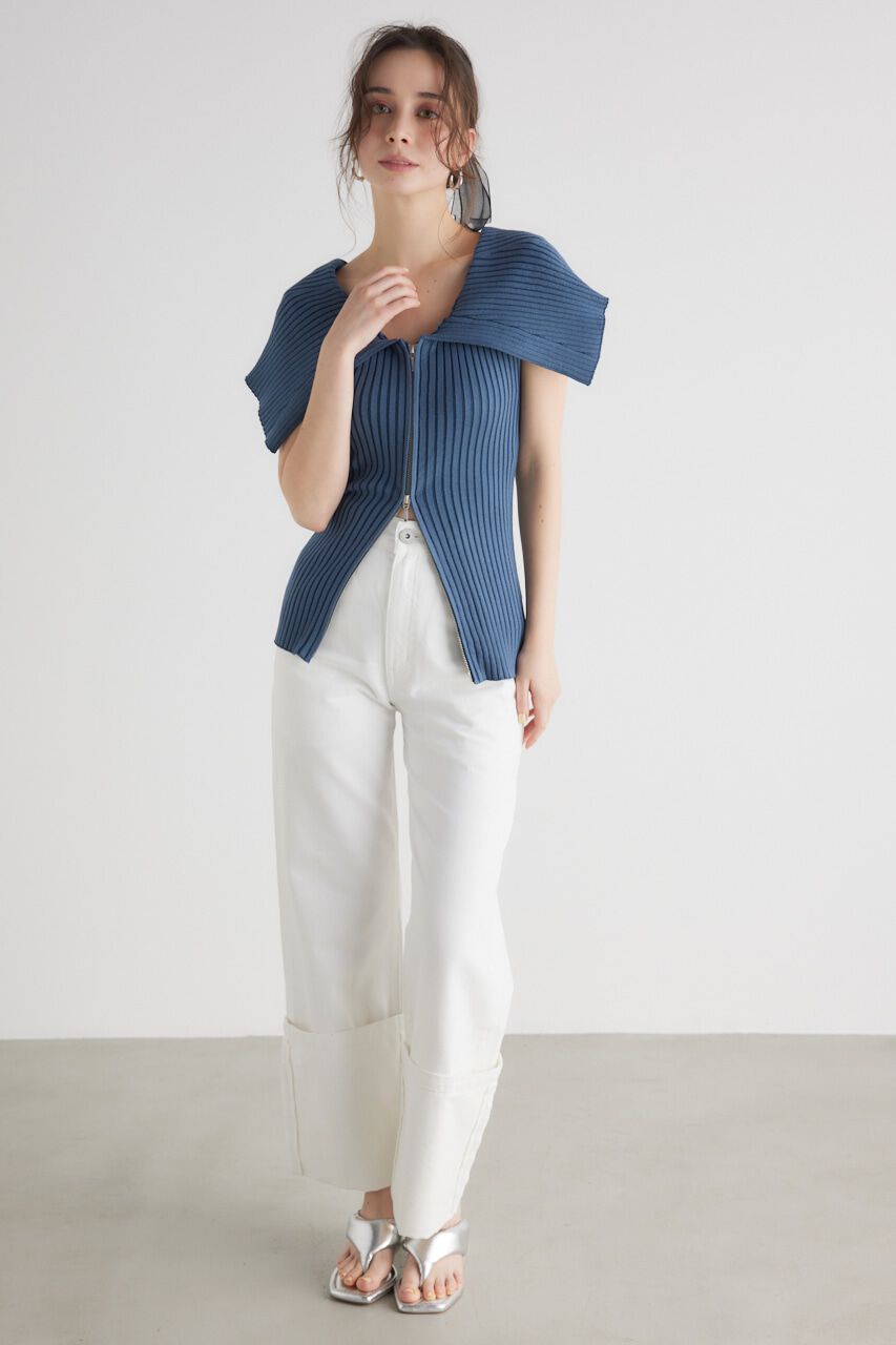 rienda「BIGカラーオフショル Knit TOP」|ニット・セーター|