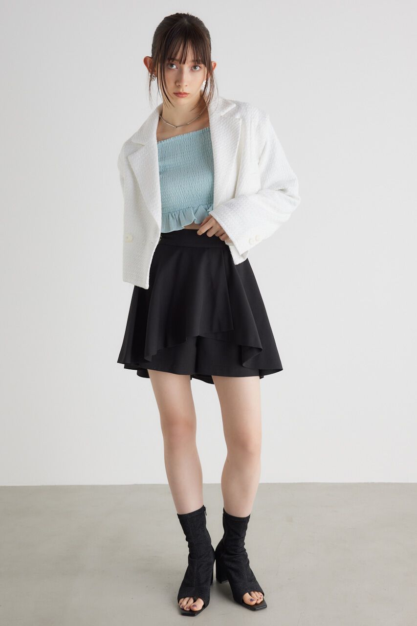 rienda「2wayショルダーツイードショート JK」|ダウンベスト・ベスト|