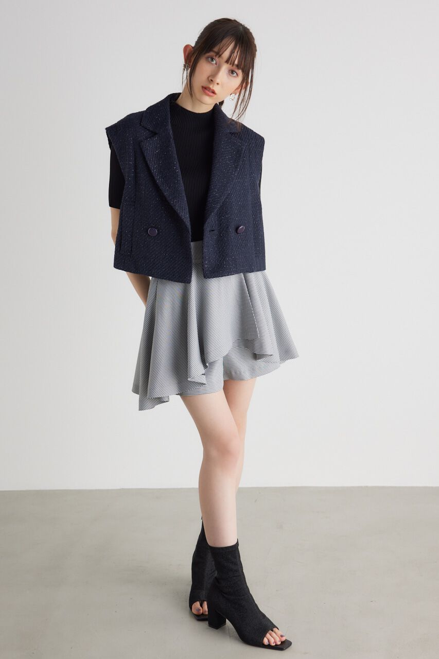 rienda「2wayショルダーツイードショート JK」|ダウンベスト・ベスト|