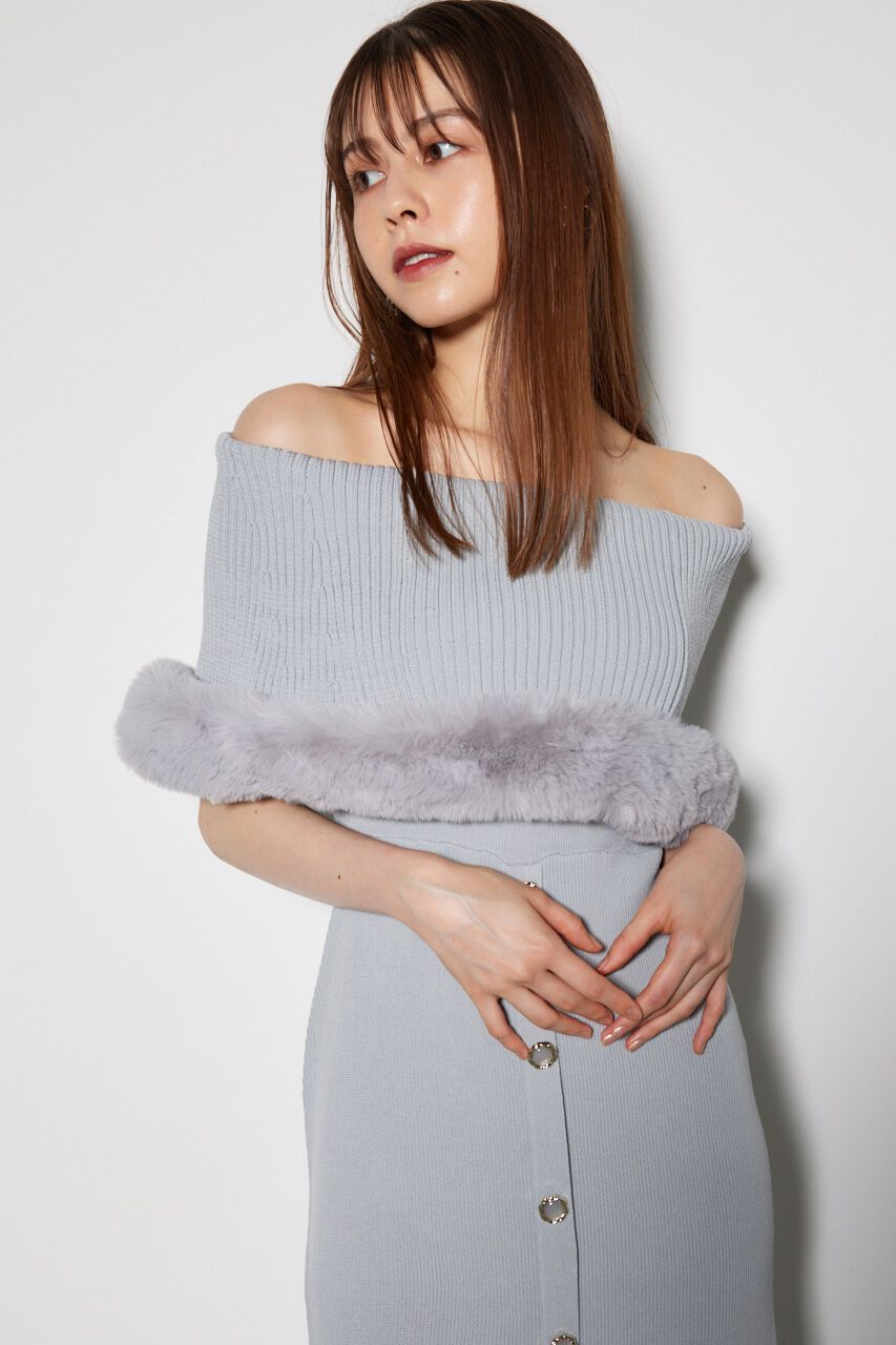 rienda「2WAYフェイクファーマーメイドニットワンピース」|ワンピース|