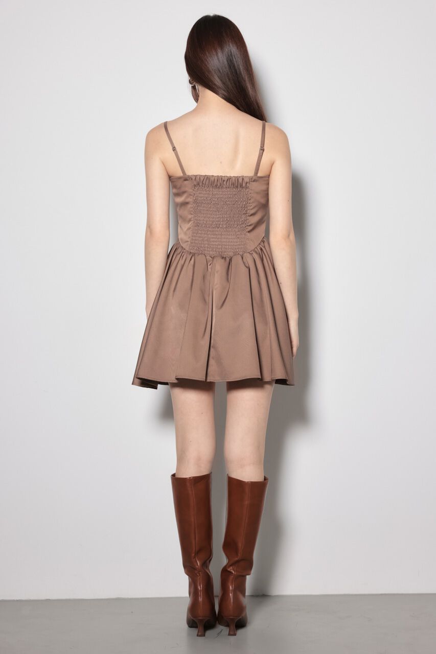 rienda「ベアビスチェギャザーフレアミニワンピース」|ワンピース|