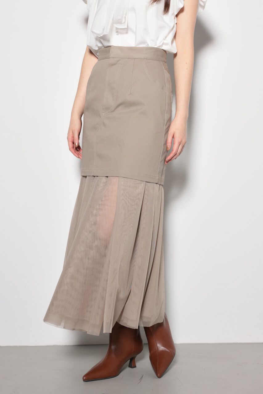 rienda「リバーシブルチュールジャストウエストスカート」|スカート|