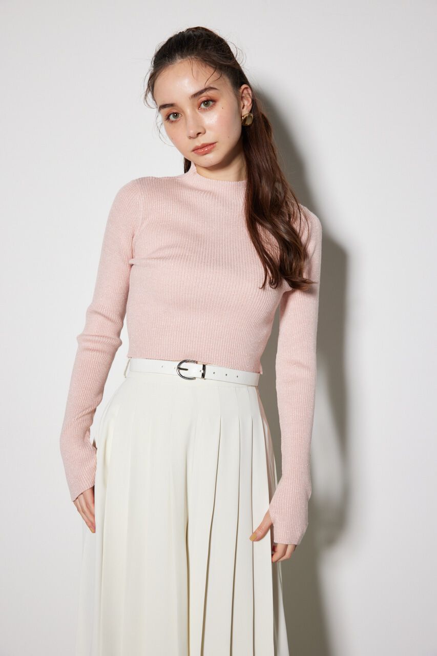 rienda「サムホール付きウォッシャブルハイネック ニット トップス」|ニット・セーター|