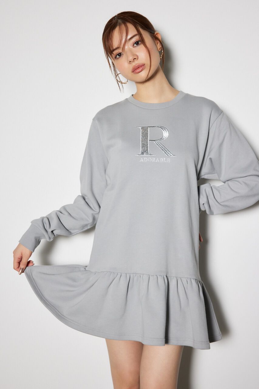 rienda「ティアードフリルスウェットミニワンピース」|ワンピース|L/BLU1