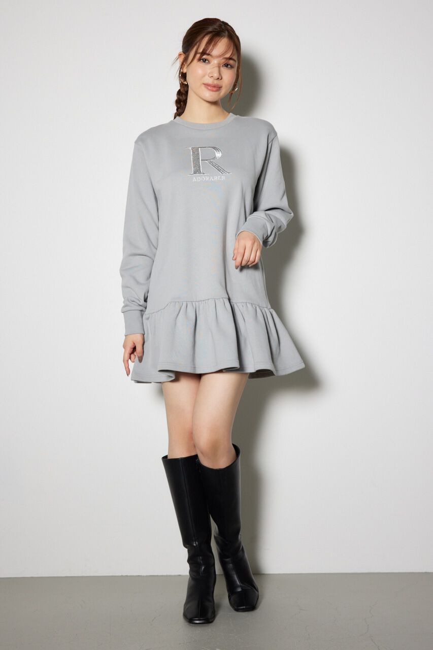 rienda「ティアードフリルスウェットミニワンピース」|ワンピース|