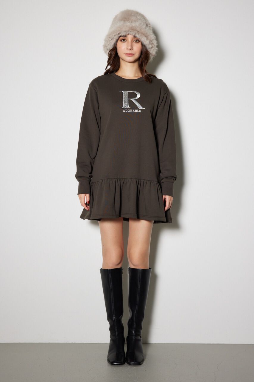 rienda「ティアードフリルスウェットミニワンピース」|ワンピース|
