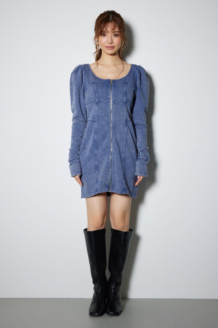 rienda「デニム風CUTタイトミニワンピース」|ワンピース|