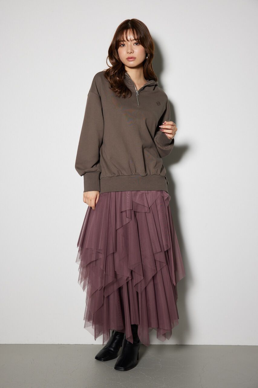 rienda「Bigパーカーロゴスウェットトップス」|Tシャツ・カットソー|