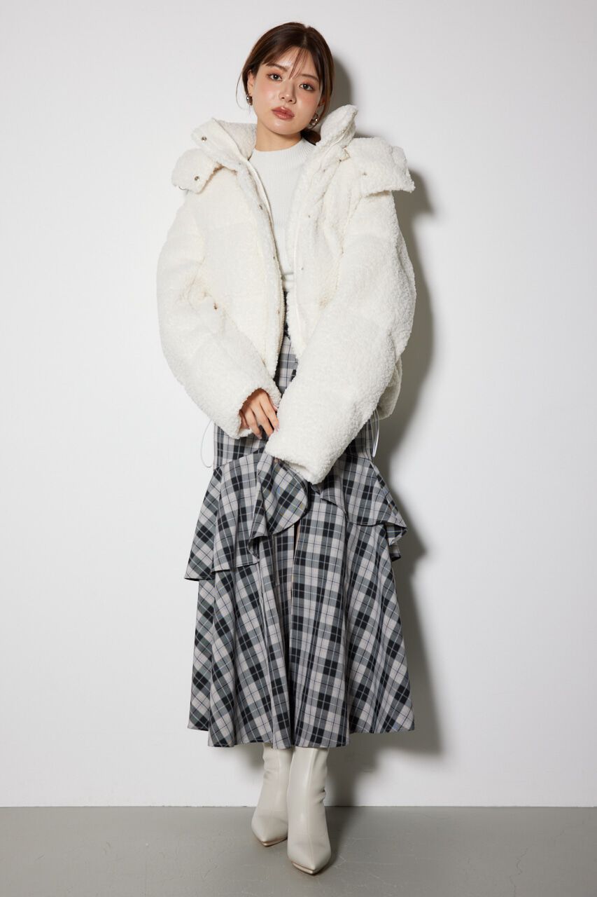 rienda「フード付きショートボアダウンジャケット」|その他|