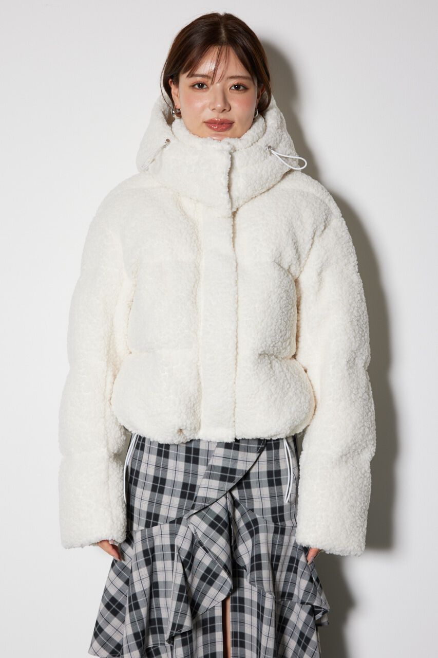 rienda「フード付きショートボアダウンジャケット」|その他|