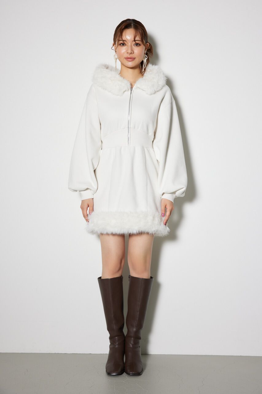 rienda「フェイクファースウェットミニワンピース」|ワンピース|