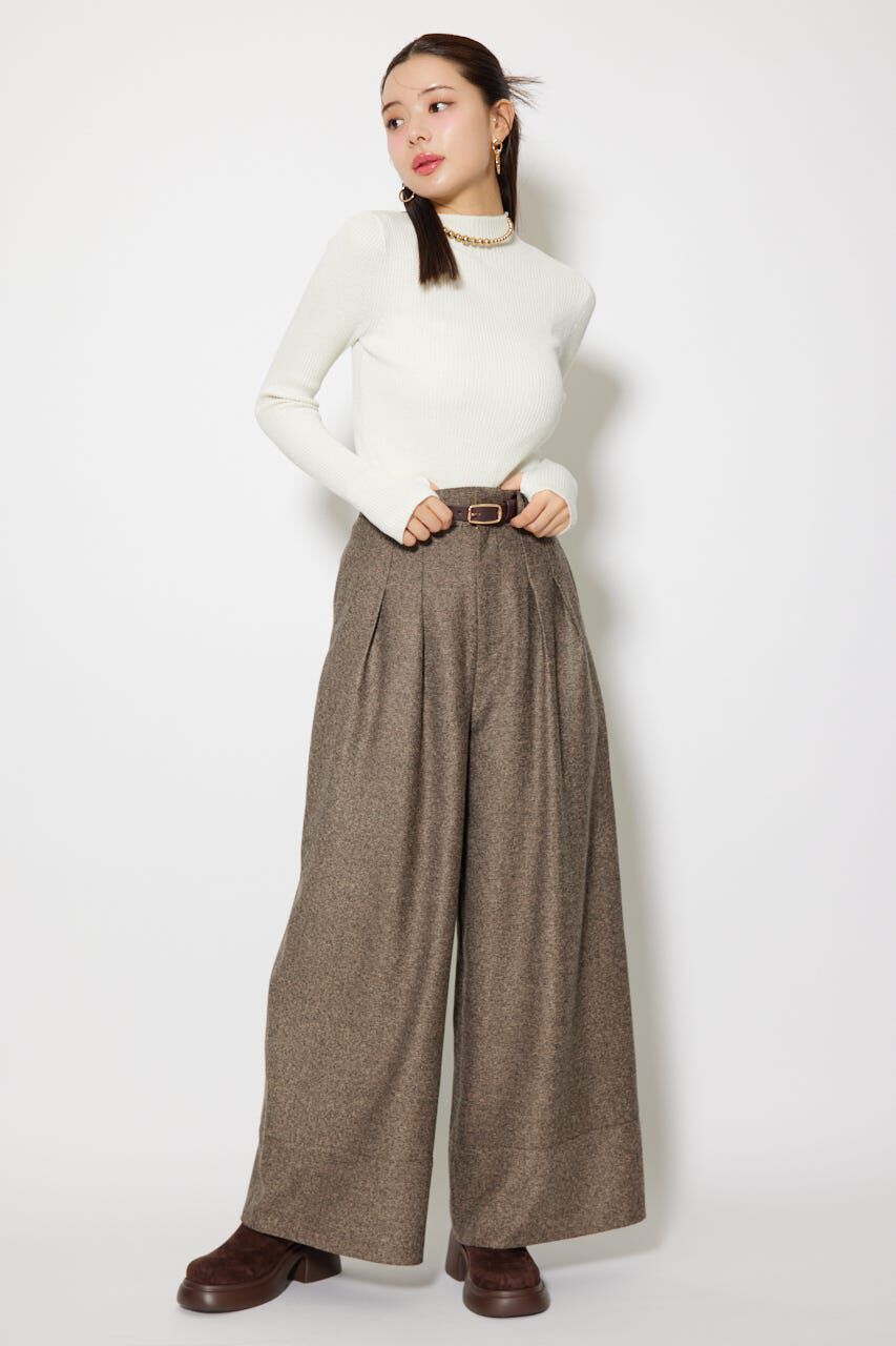 rienda「サムホール付きウォッシャブルハイネックニットトップス」|ニット・セーター|